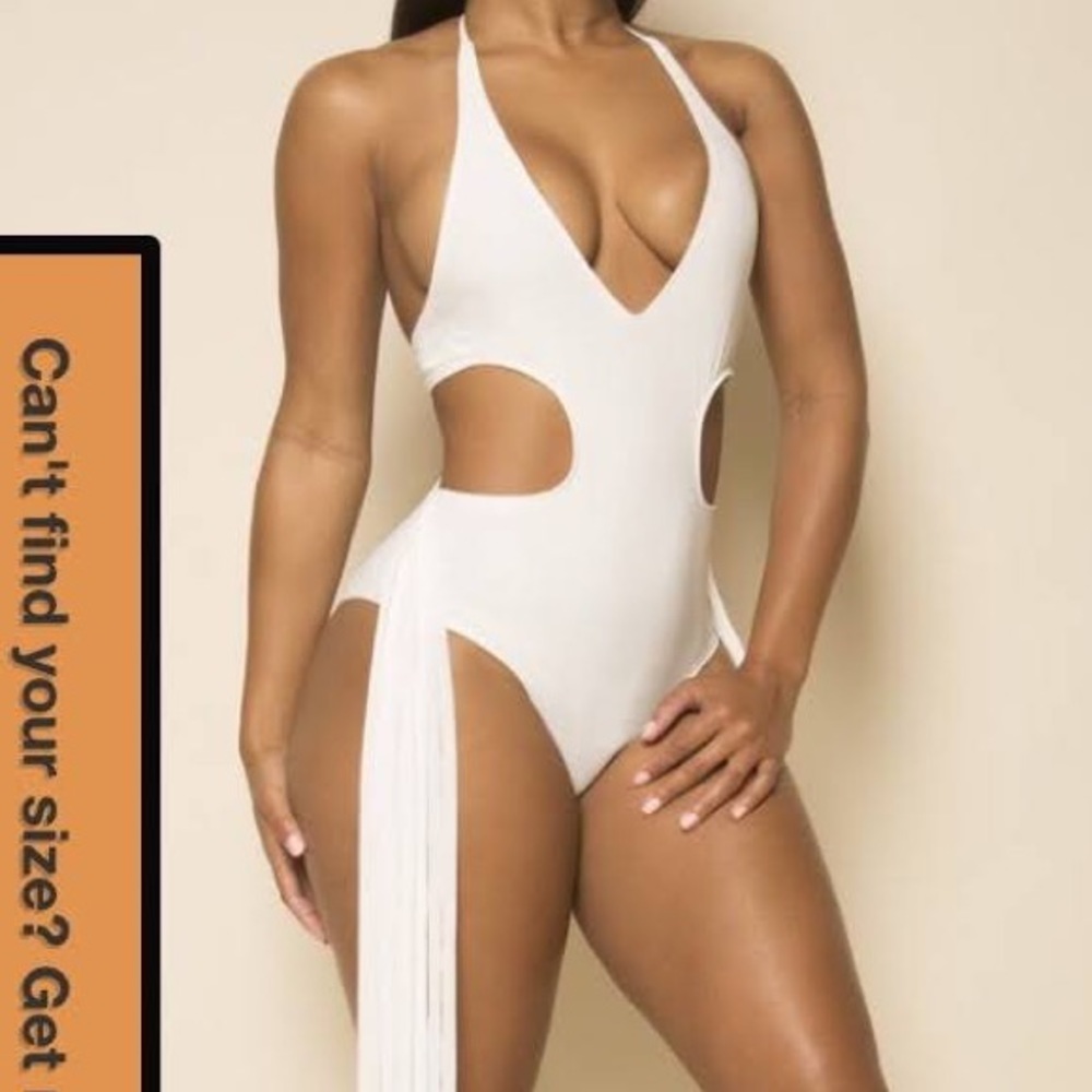 One piece white swimsuit